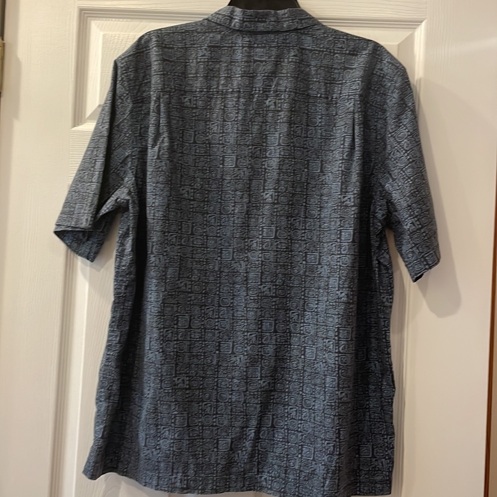 Ll Bean Blue Aztec Print Button Down - image 3